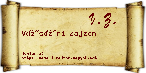 Vásári Zajzon névjegykártya